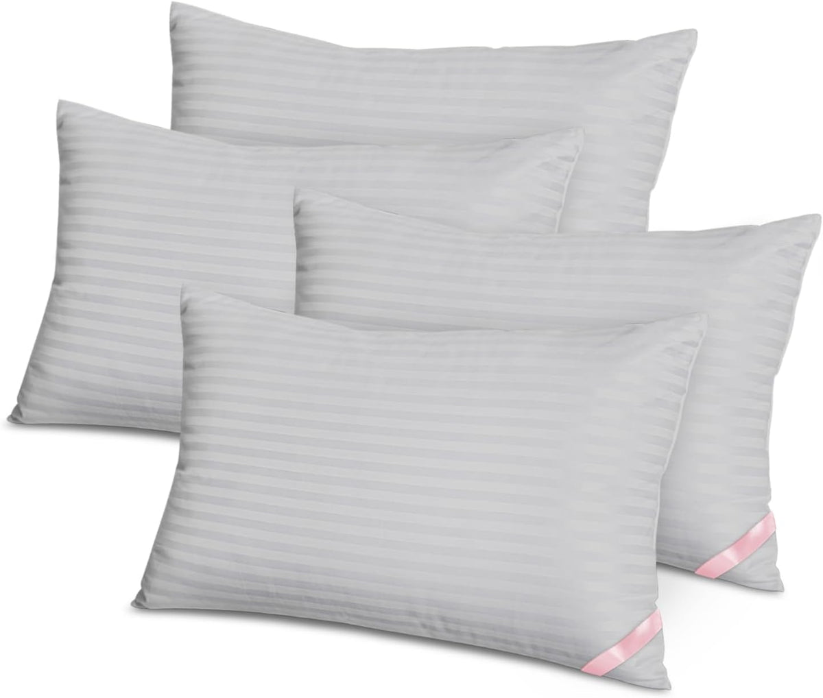 Queen polyester pillows in Light Grey