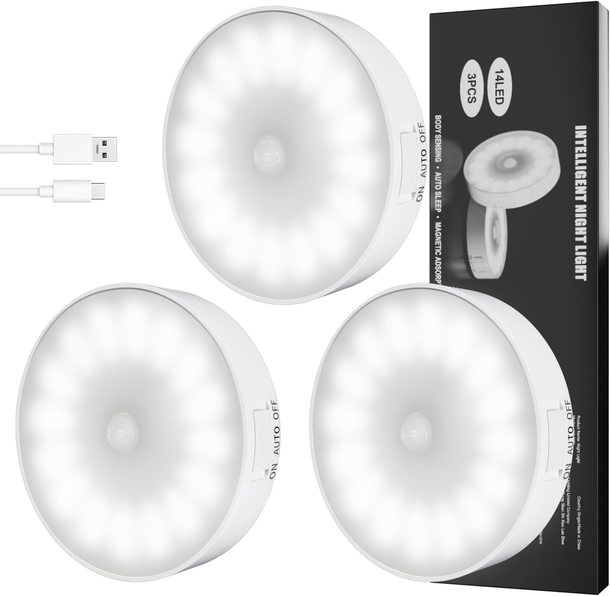 3.26"D x 3.26"W x 0.78"H metal night lights & ambient lighting