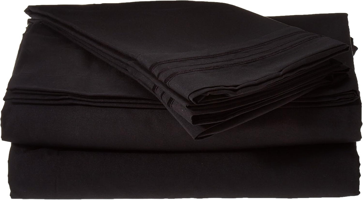 Full microfiber bedding sets in Black, alternate view 3