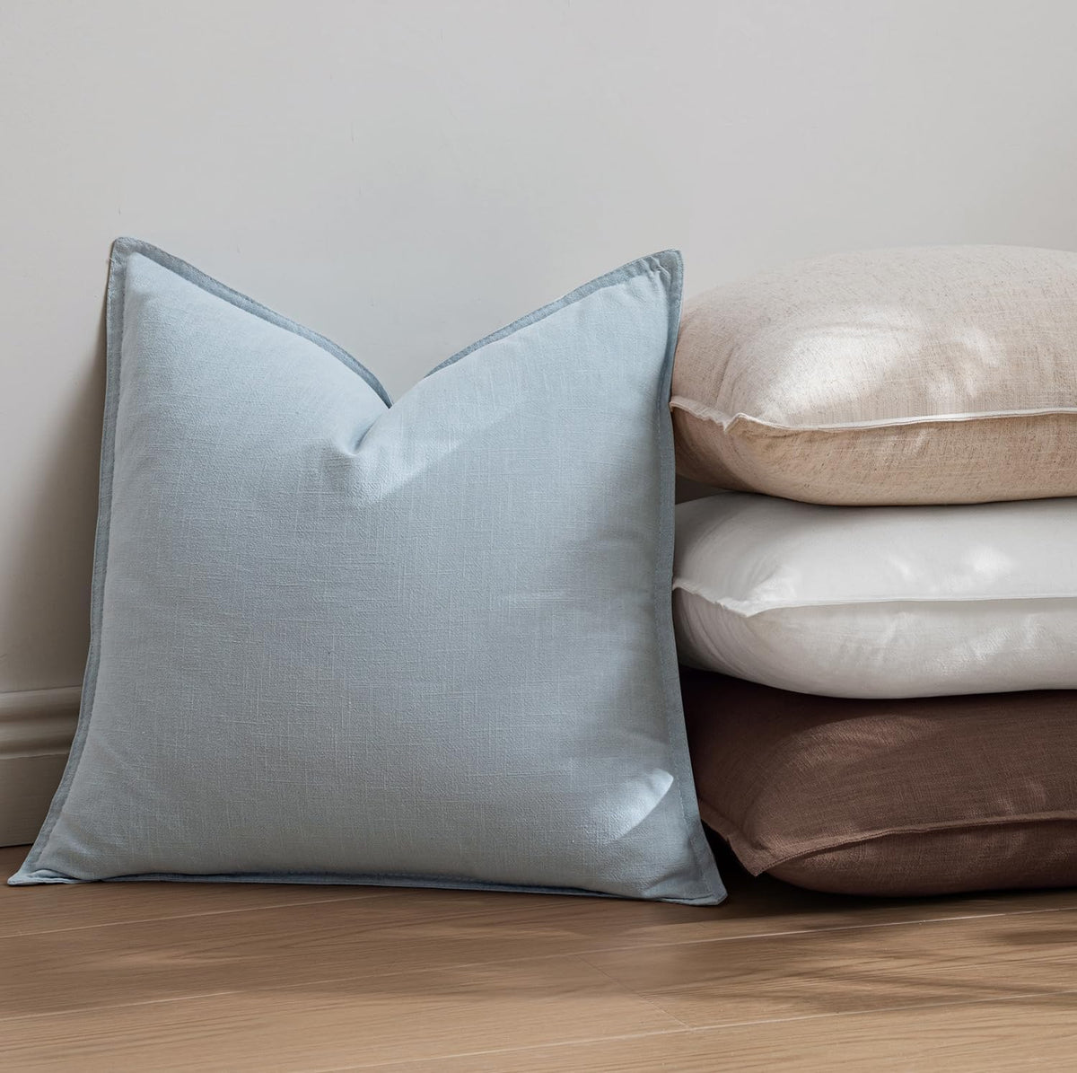 18"L x 18"W cotton throw pillow accessories in Light Blue, alternate view 6