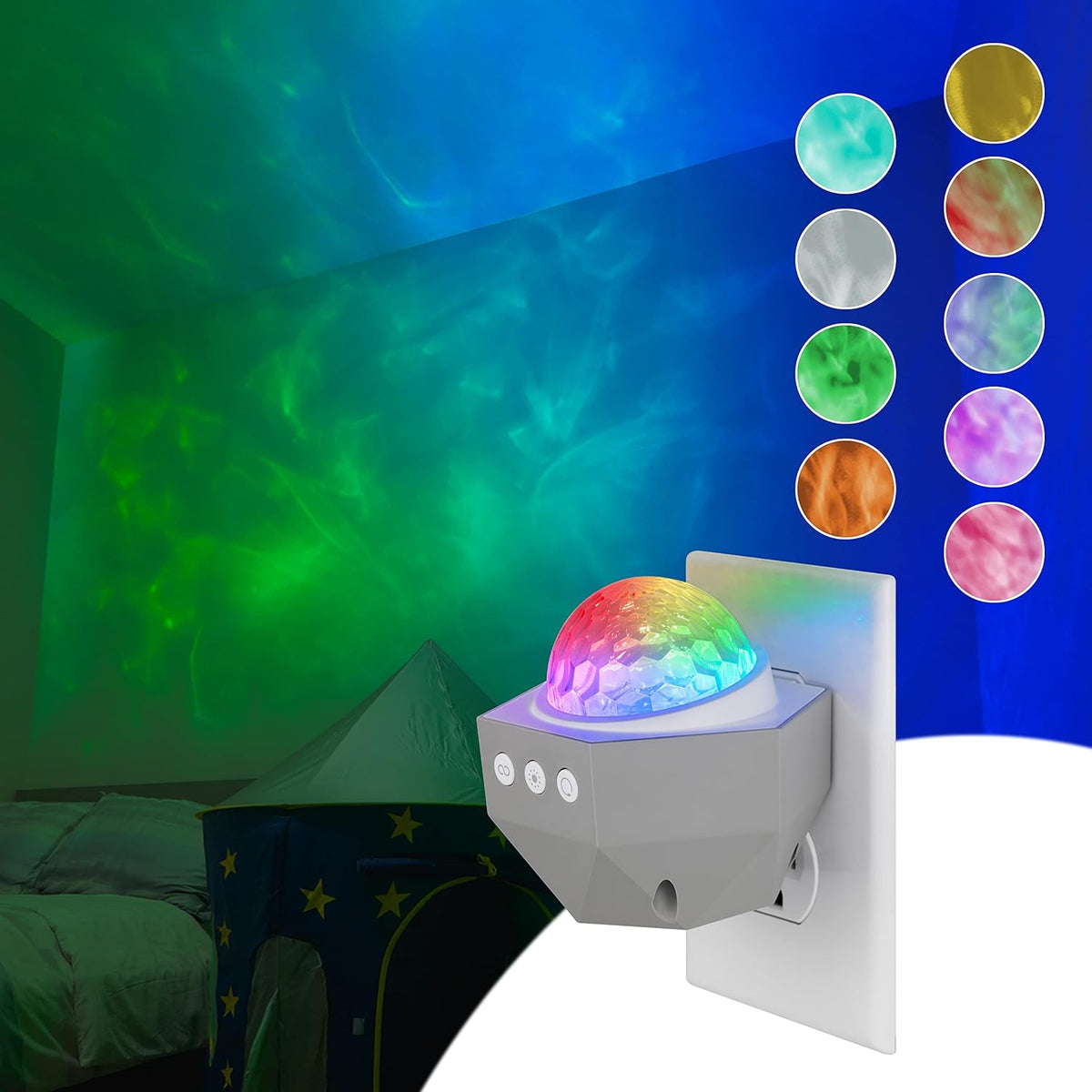 3.45"D x 4.85"W x 6.45"H plastic night lights & ambient lighting