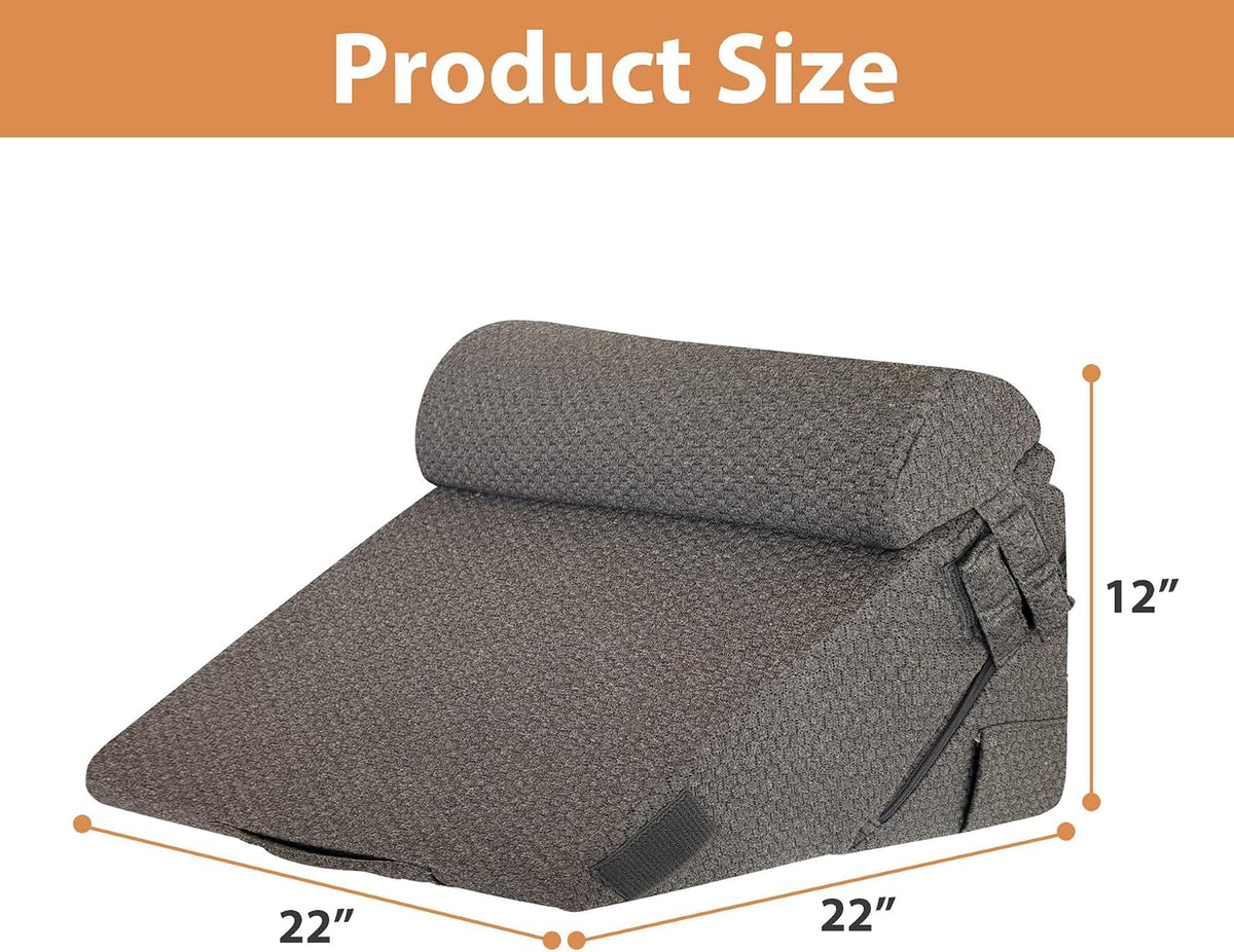 Adjustable Wedge+1 Pillow wedge pillows in Dark Grey, alternate view 3