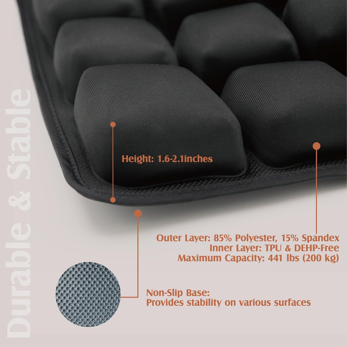 18x16x2.1 inches chair & sofa cushions in Black Cushion With Tangerine Carry Bag, alternate view 4