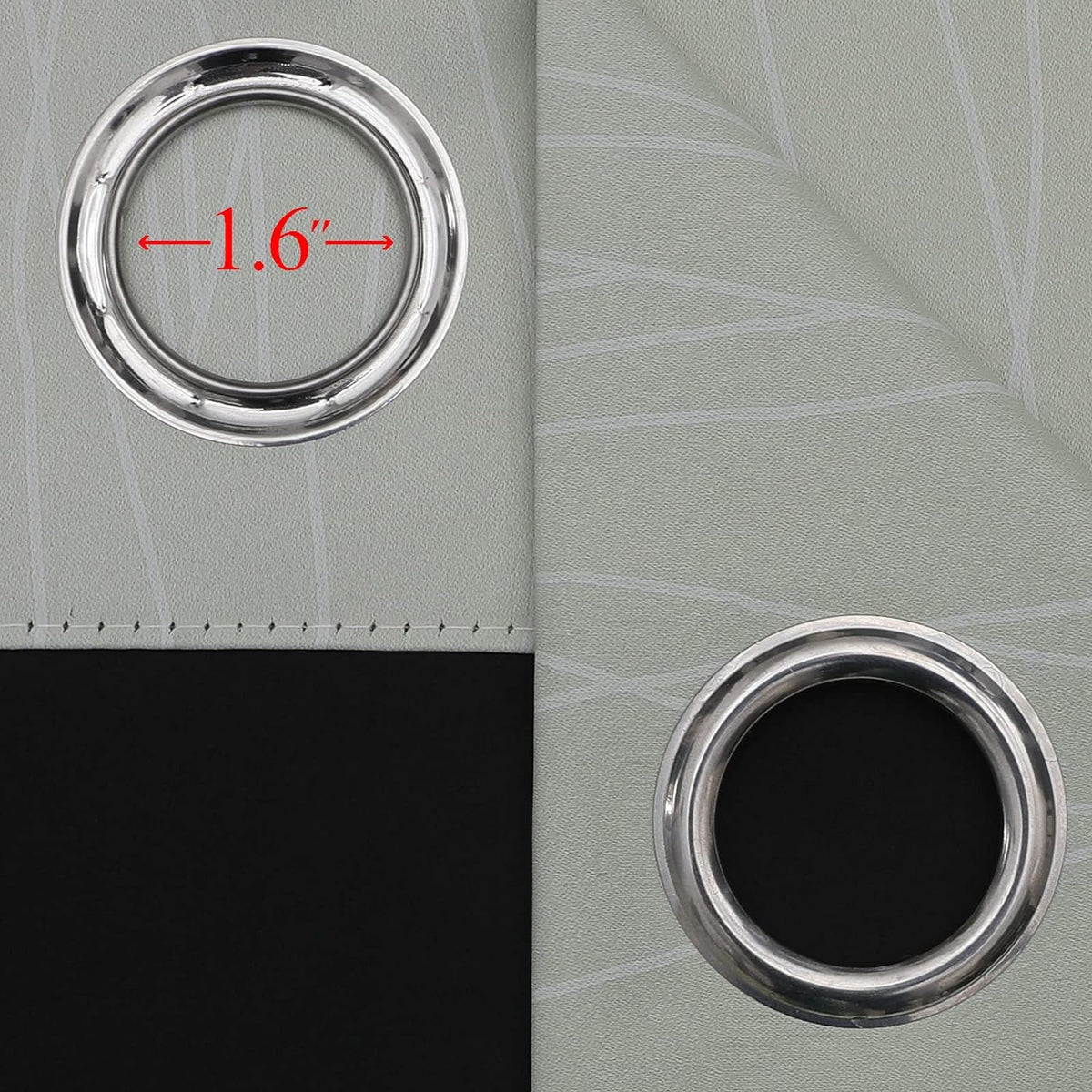 63"L x 52"W polyester curtains in Sage and Greyish White, alternate view 7