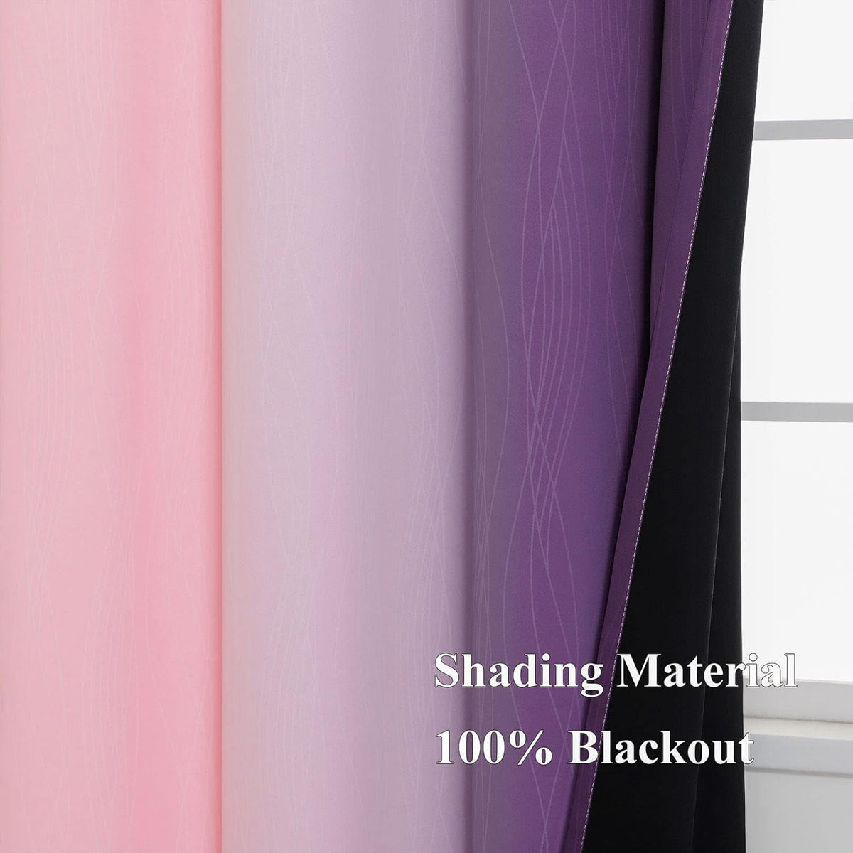 72"L x 42"W polyester curtains in Pink and Purple, alternate view 5