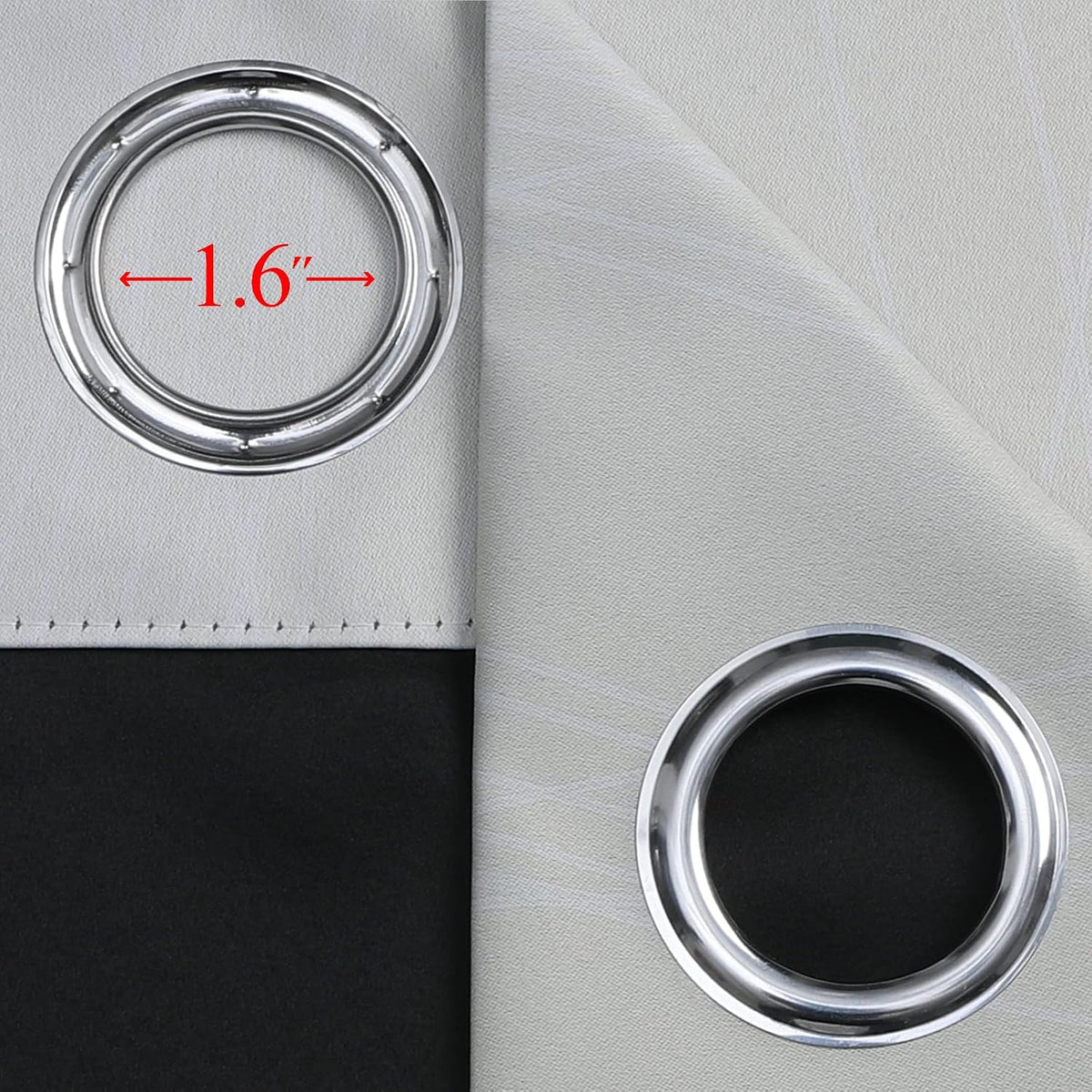 90"L x 52"W polyester curtains in Beige and Greyish White, alternate view 7