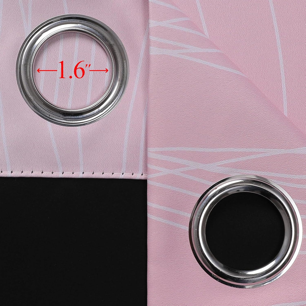 90"L x 52"W polyester curtains in Pink and Teal, alternate view 7