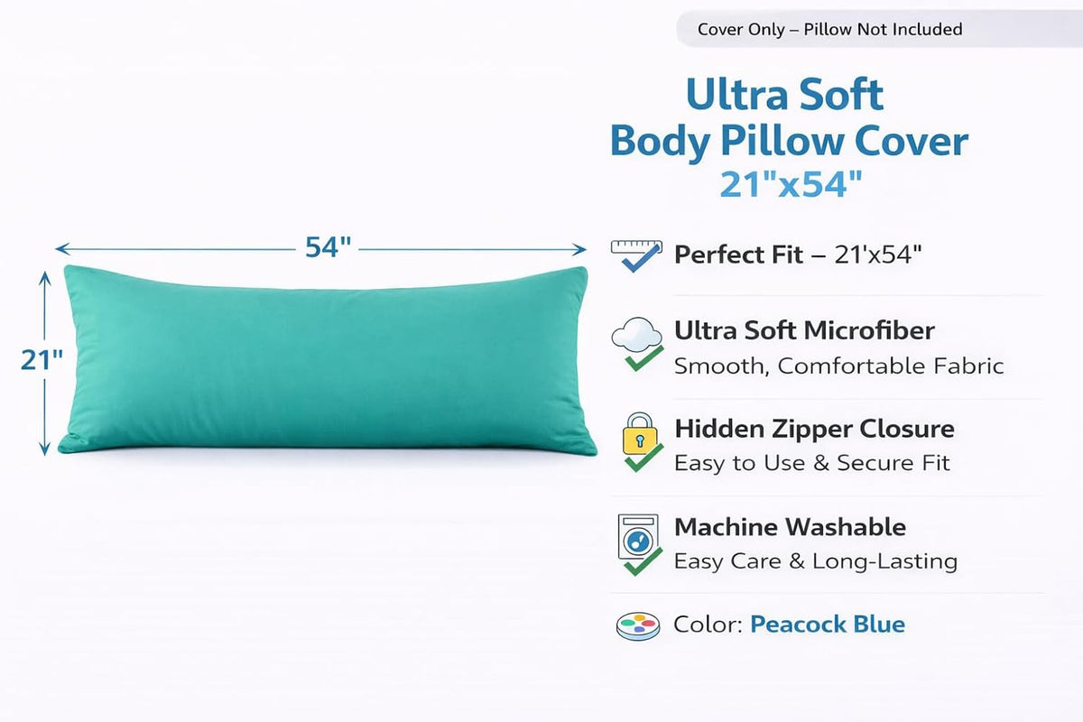 21"x54" Body Pillow Cover microfiber pillowcases, alternate view 3