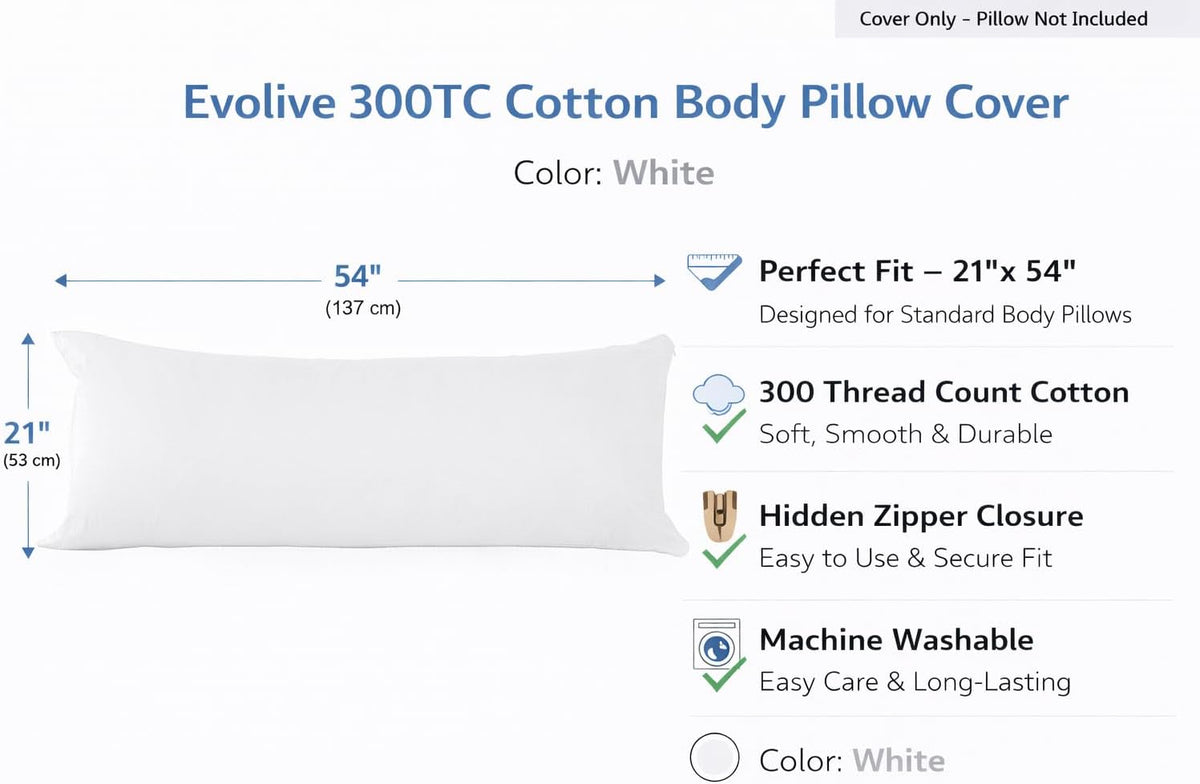 21"X54" cotton pillowcases, alternate view 2