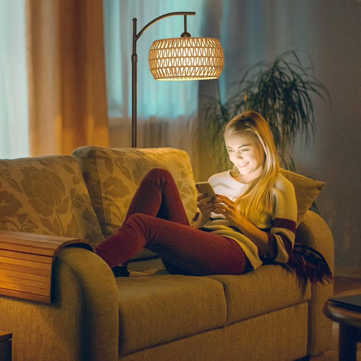 9.8"D x 9.8"W x 72.8"H metal floor lamps, alternate view 9