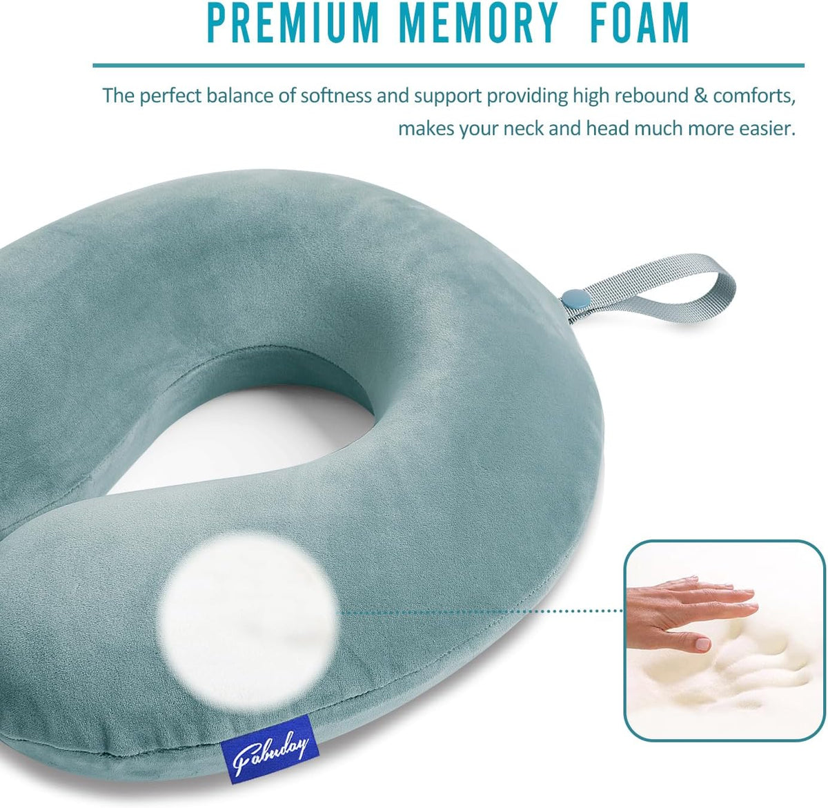 memory foam travel pillows in Gray Blue, alternate view 4