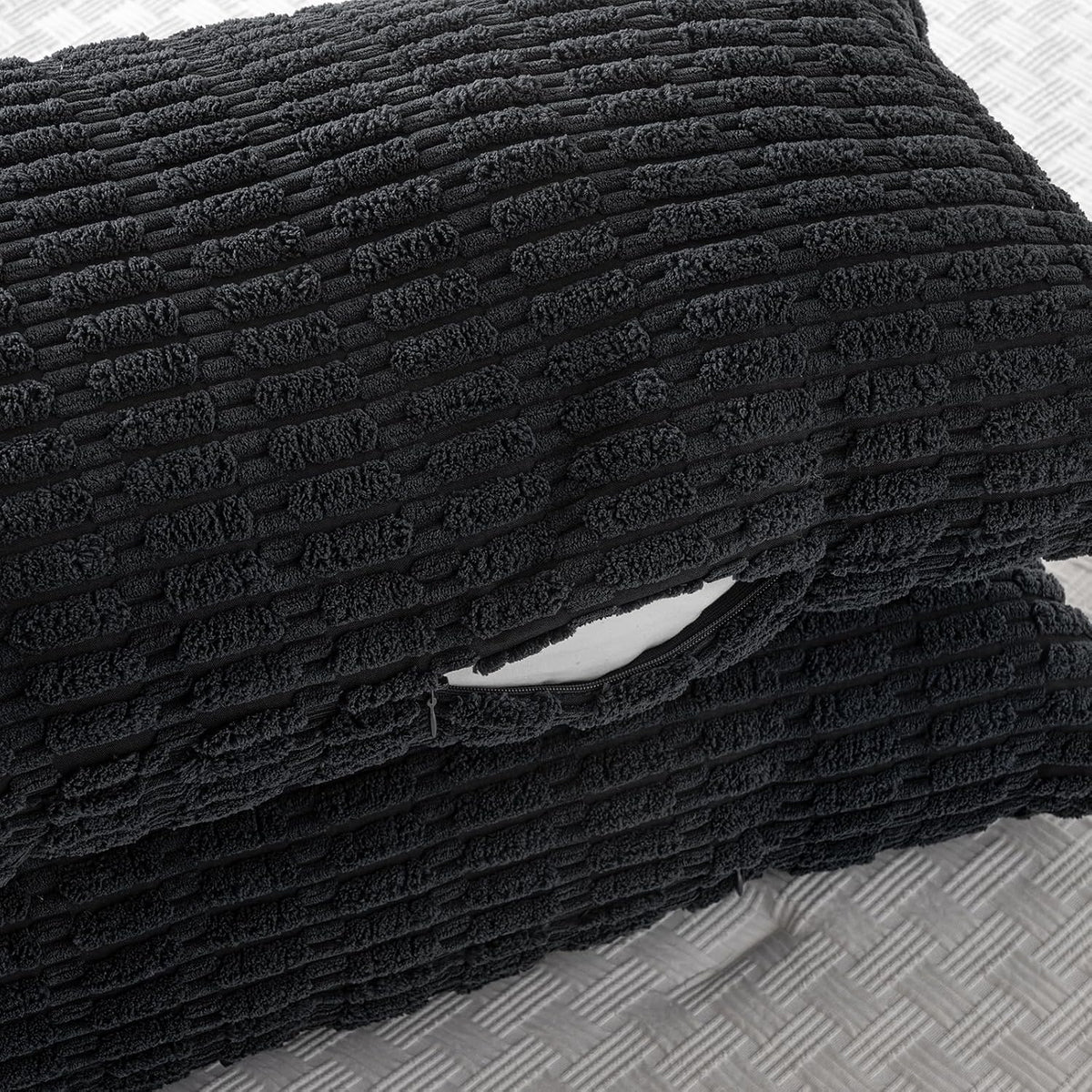 36"L x 14"W corduroy throw pillow accessories in Black, alternate view 3