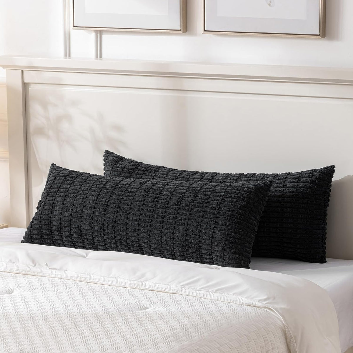 36"L x 14"W corduroy throw pillow accessories in Black, alternate view 5