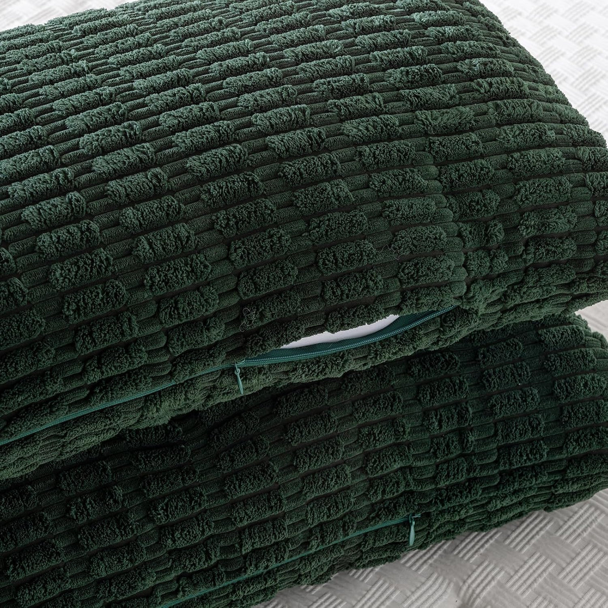36"L x 14"W corduroy throw pillow accessories in Dark Green, alternate view 3
