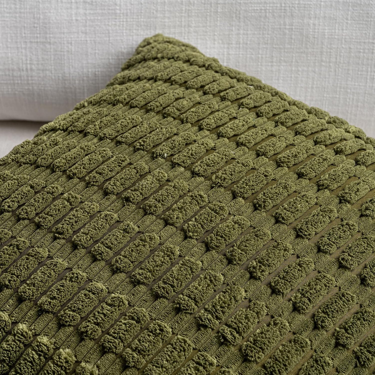 36"L x 14"W corduroy throw pillow accessories in Moss Green, alternate view 4