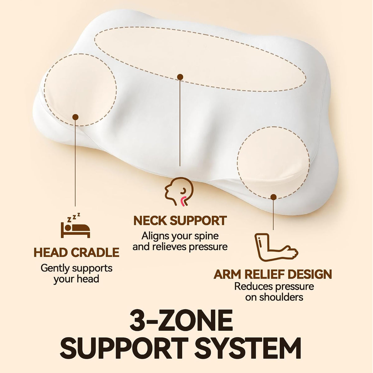 memory foam pillows in White, alternate view 2