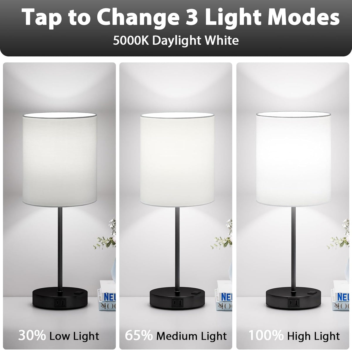 17.6"D x 6.7"W x 6.7"H metal table lamps, alternate view 3