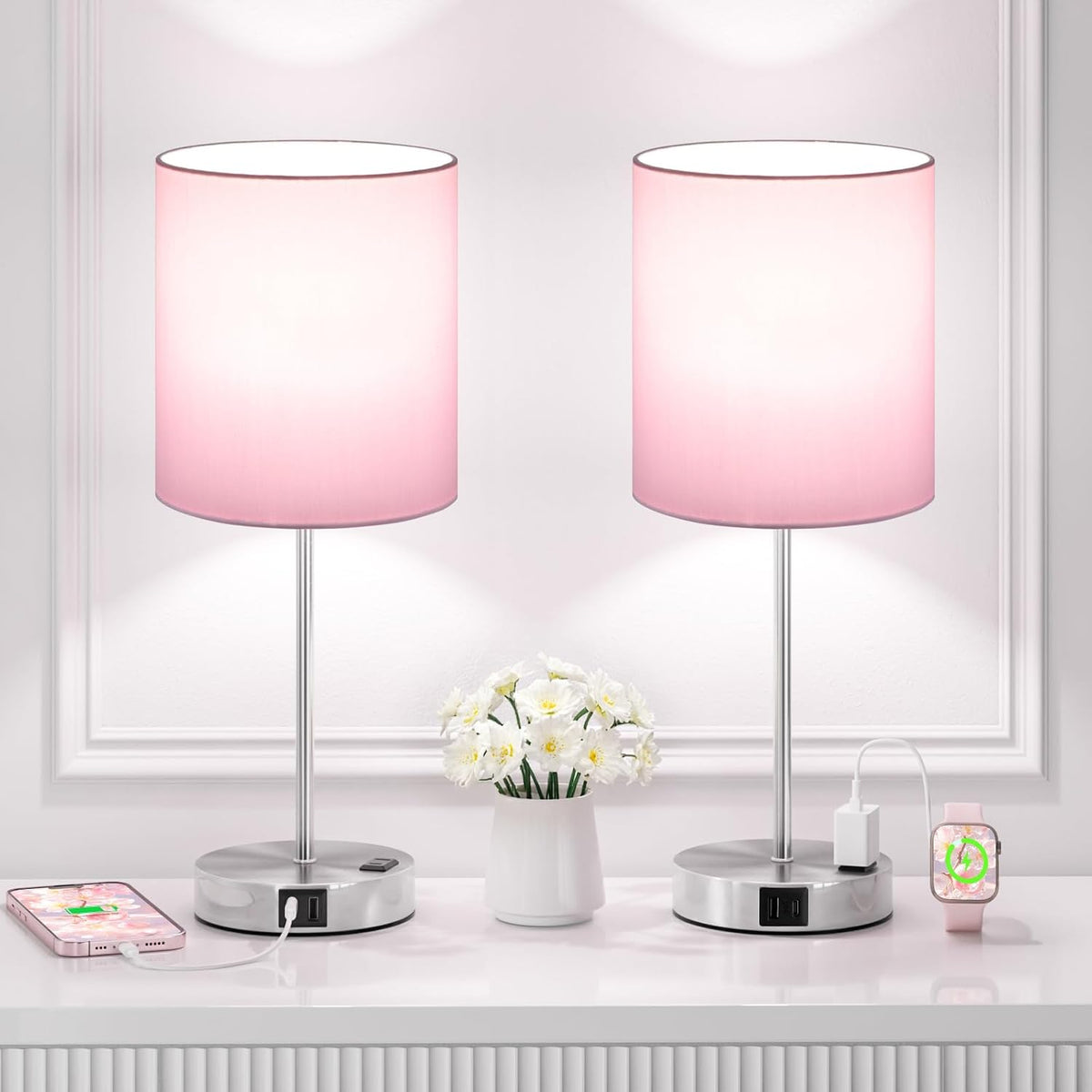 17.6"D x 6.7"W x 6.7"H metal table lamps, alternate view 9