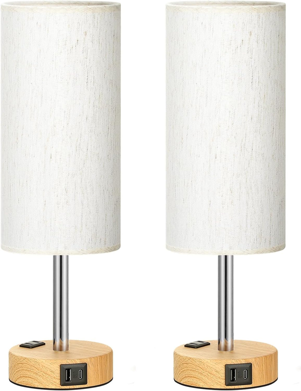 4.45"D x 4.45"W x 14"H wood table lamps, alternate view 2