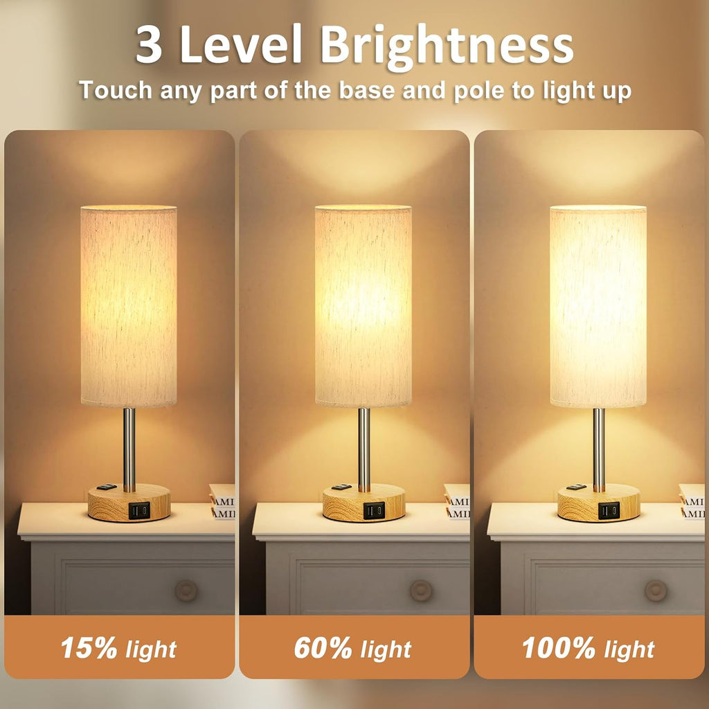 4.45"D x 4.45"W x 14"H wood table lamps, alternate view 3