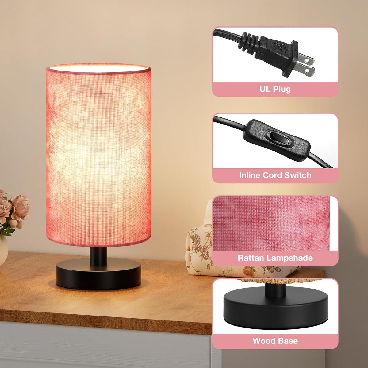 4.5"D x 4.5"W x 9"H table lamps, alternate view 2