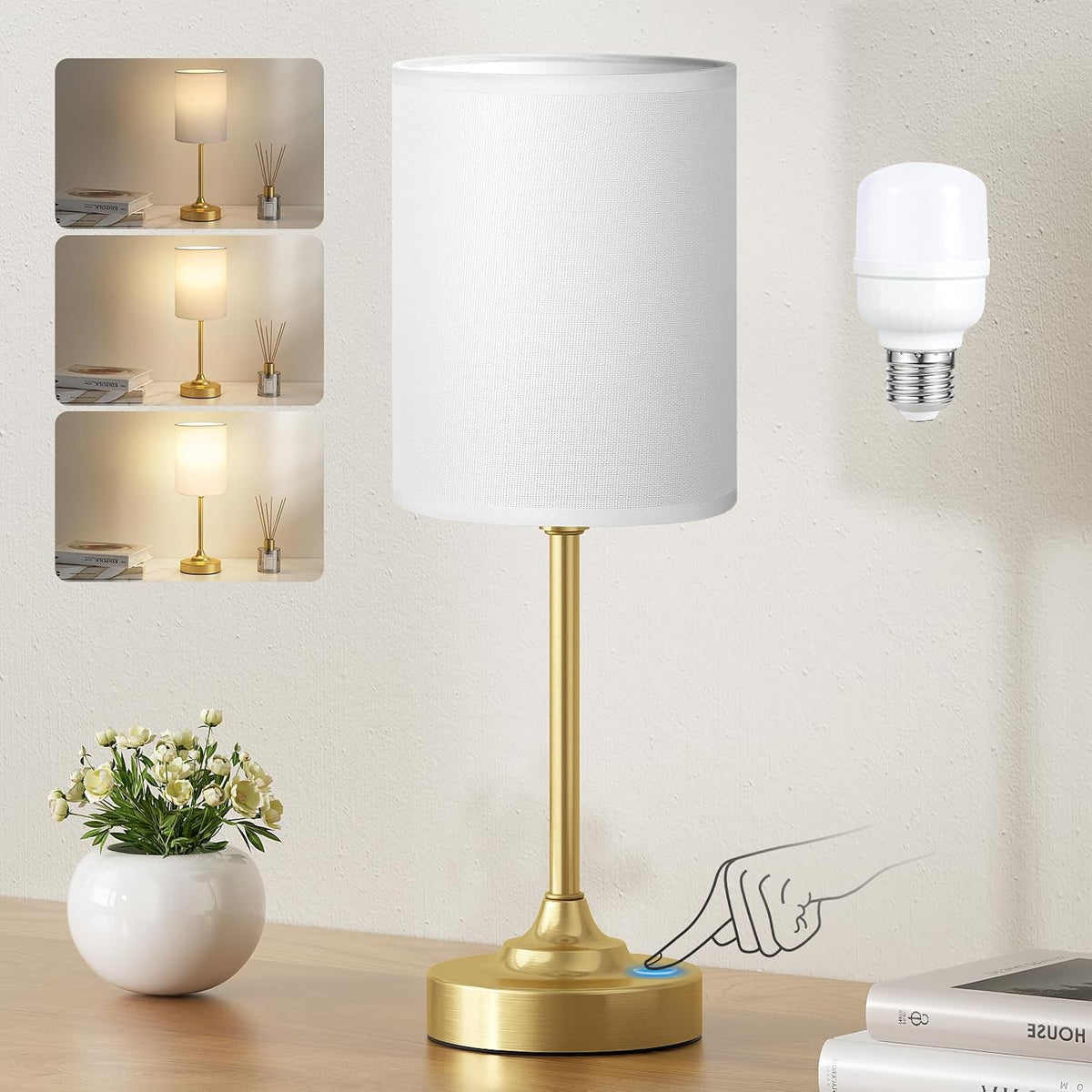 5.3"D x 5.3"W x 14"H metal table lamps