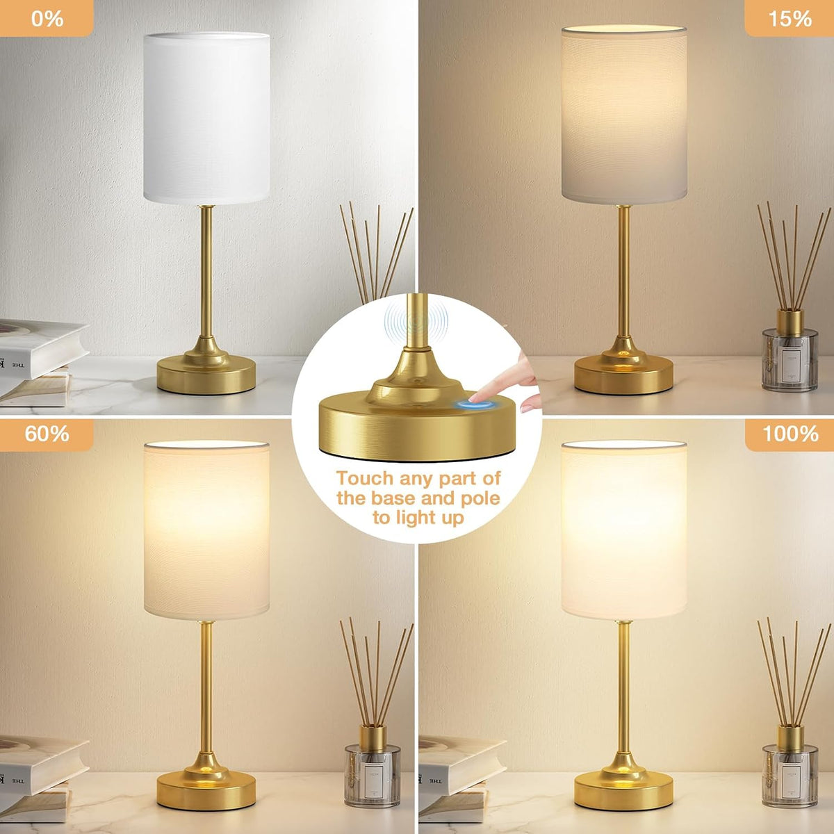 5.3"D x 5.3"W x 14"H metal table lamps, alternate view 2