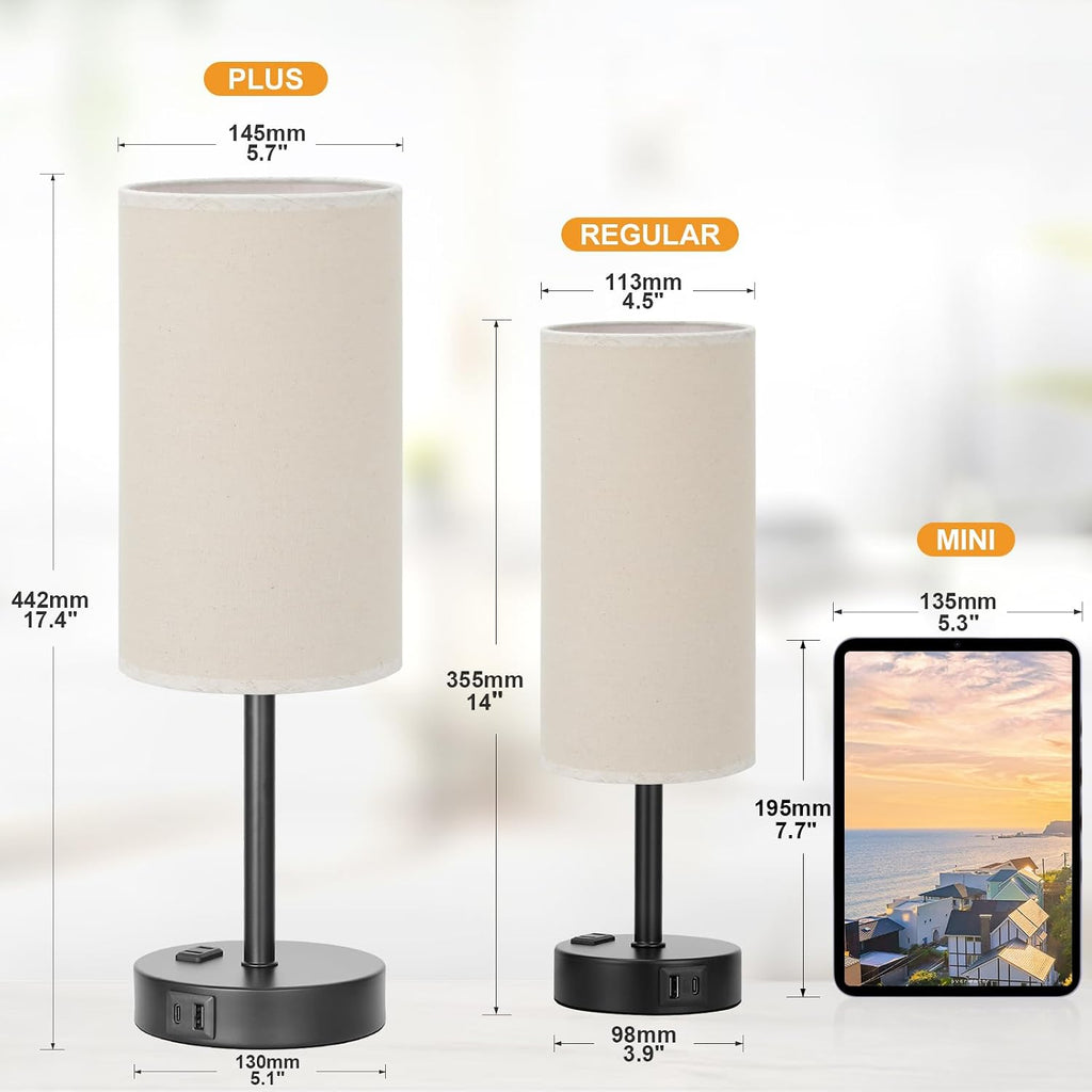5.7"D x 5.7"W x 17.4"H metal table lamps, alternate view 2