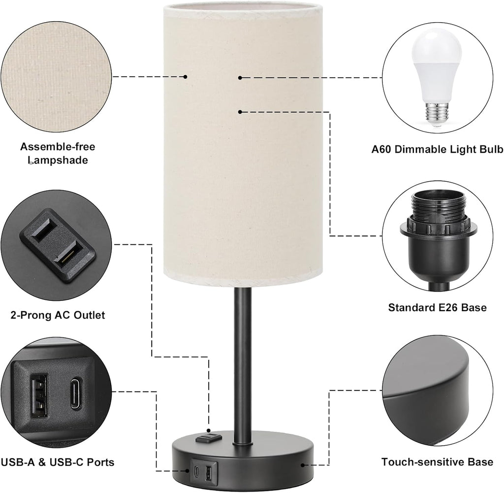 5.7"D x 5.7"W x 17.4"H metal table lamps, alternate view 5