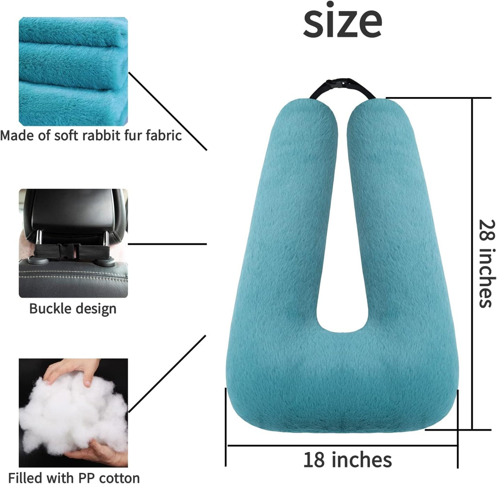 18.1 inches × 28.3 inches polyester travel pillows in A-emerald Green, alternate view 3