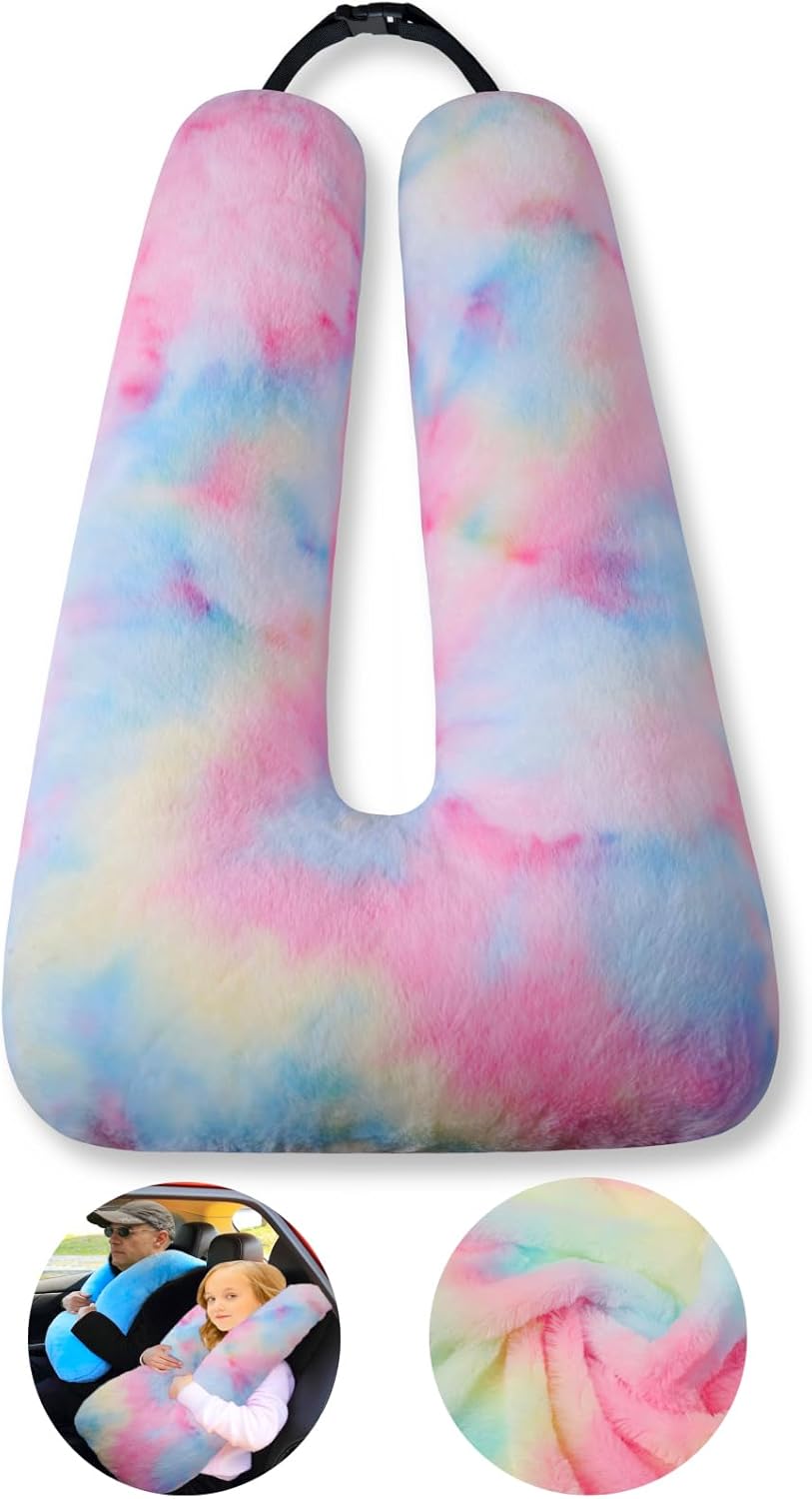 28 x 18 x 5.5 inches cotton travel pillows in B-colorful Pink