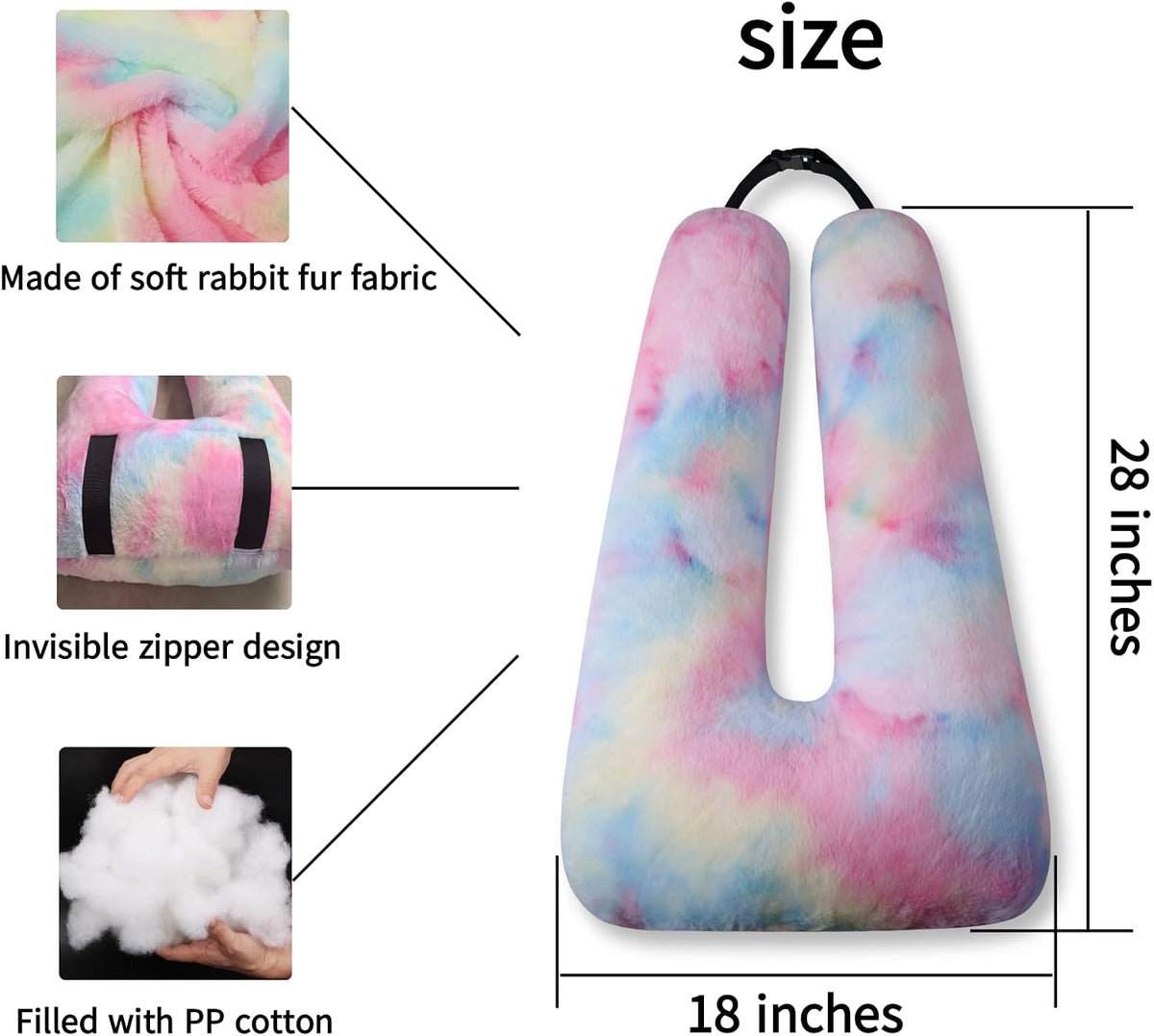 28 x 18 x 5.5 inches cotton travel pillows in B-colorful Pink, alternate view 3