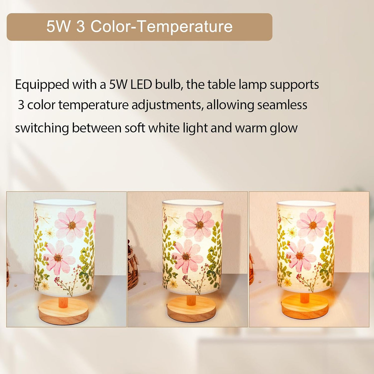 5.6"D x 5.6"W x 11"H wood table lamps, alternate view 4