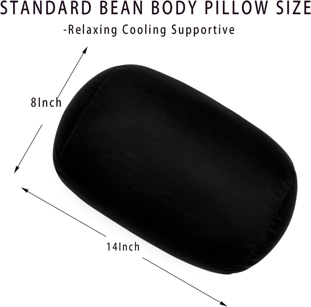 12Inch body pillows in Black, alternate view 4