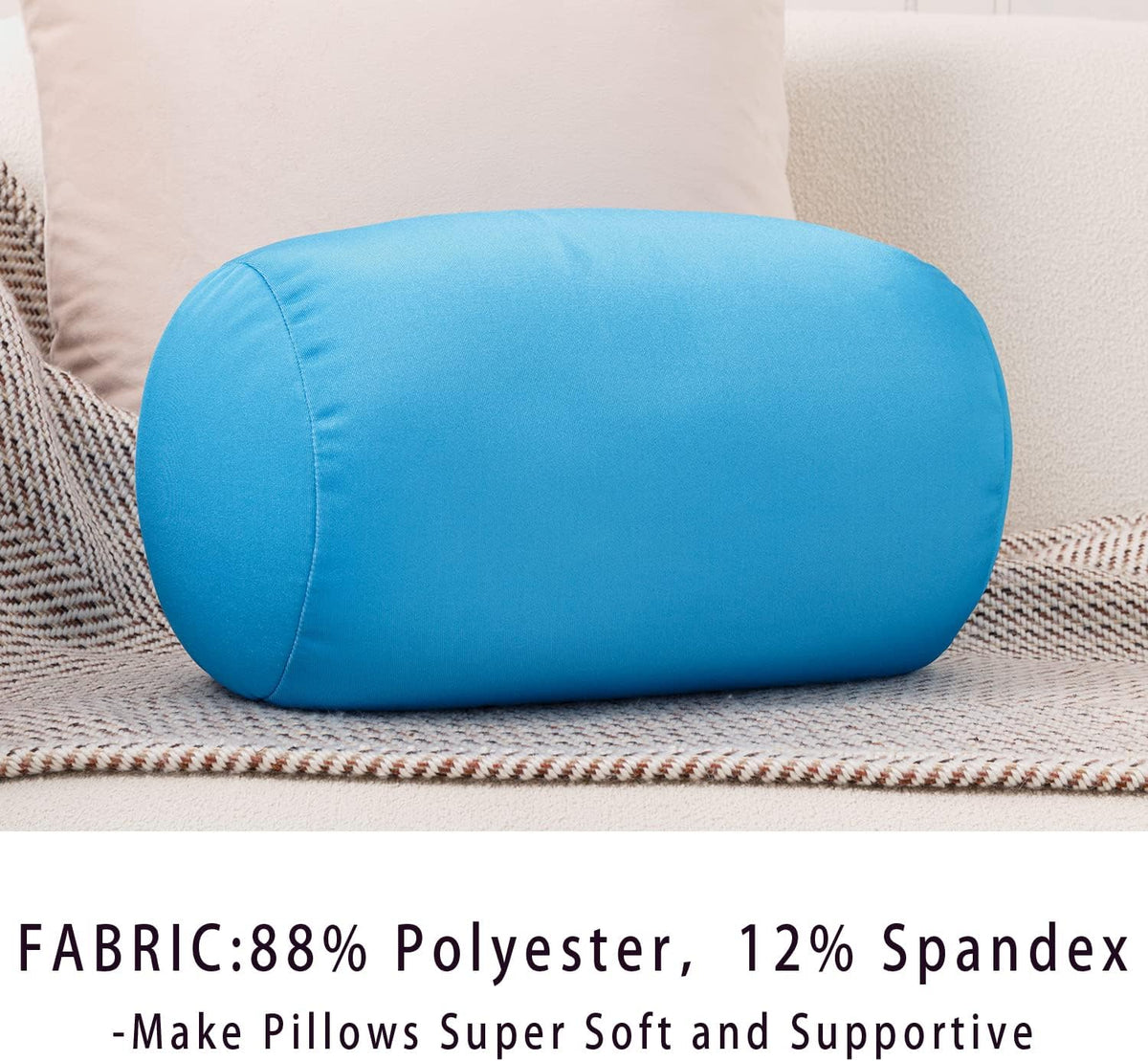 12Inch body pillows in Turquoise Blue, alternate view 3