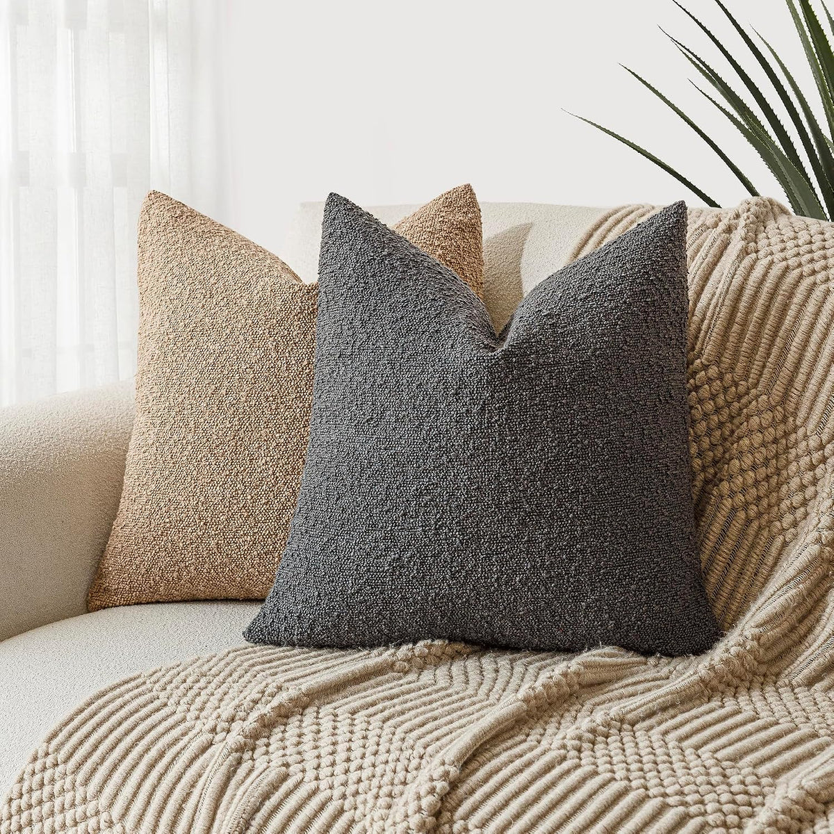 20"L x 20"W polyester throw pillow accessories in Charcoal, alternate view 5