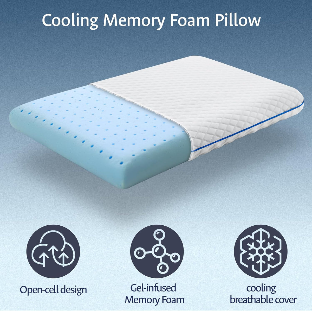 Slim (2.75"H Pack of 1) gel memory foam pillows in White, alternate view 4