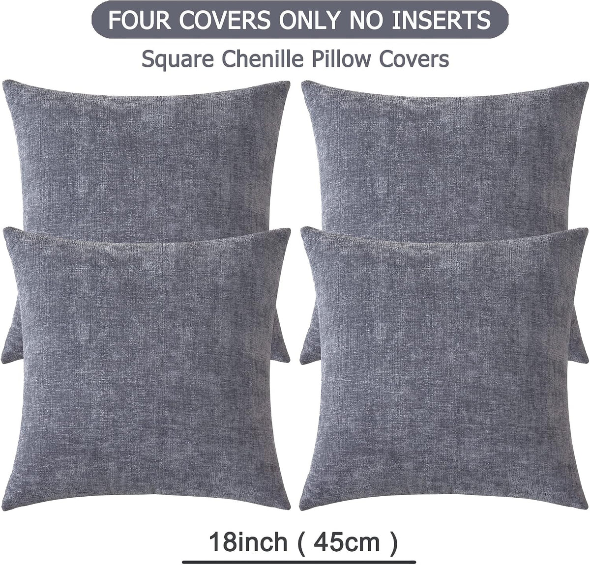 18"L x 18"W polyester throw pillow accessories in Dark Grey, alternate view 7