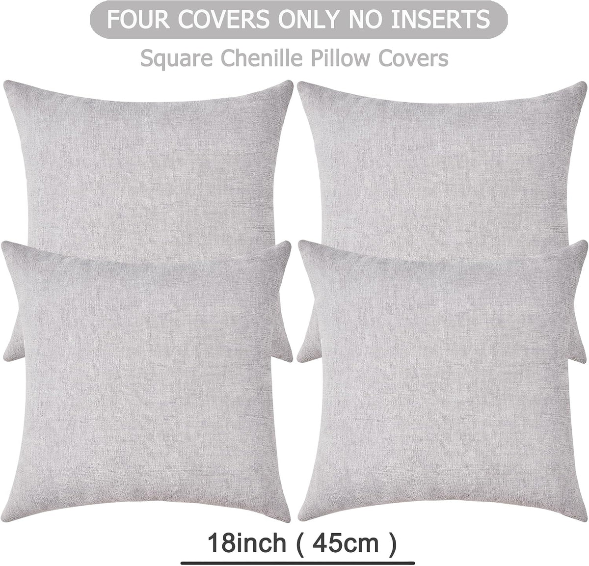 18"L x 18"W velvet throw pillow accessories in Light Grey, alternate view 7