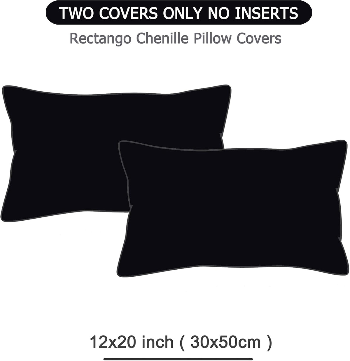 20"L x 12"W polyester throw pillow accessories in Black, alternate view 2