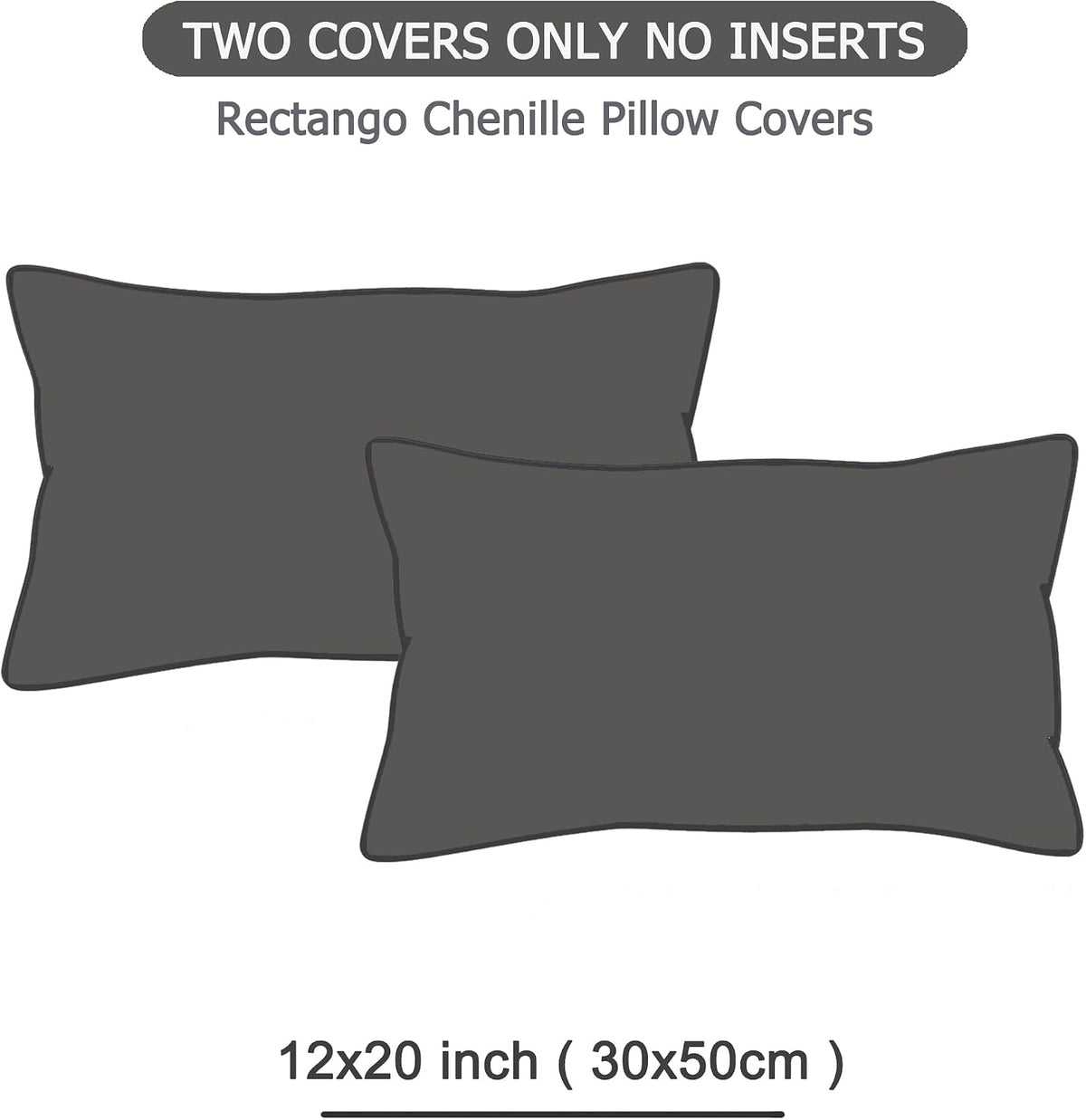 20"L x 12"W polyester throw pillow accessories in Gray, alternate view 2
