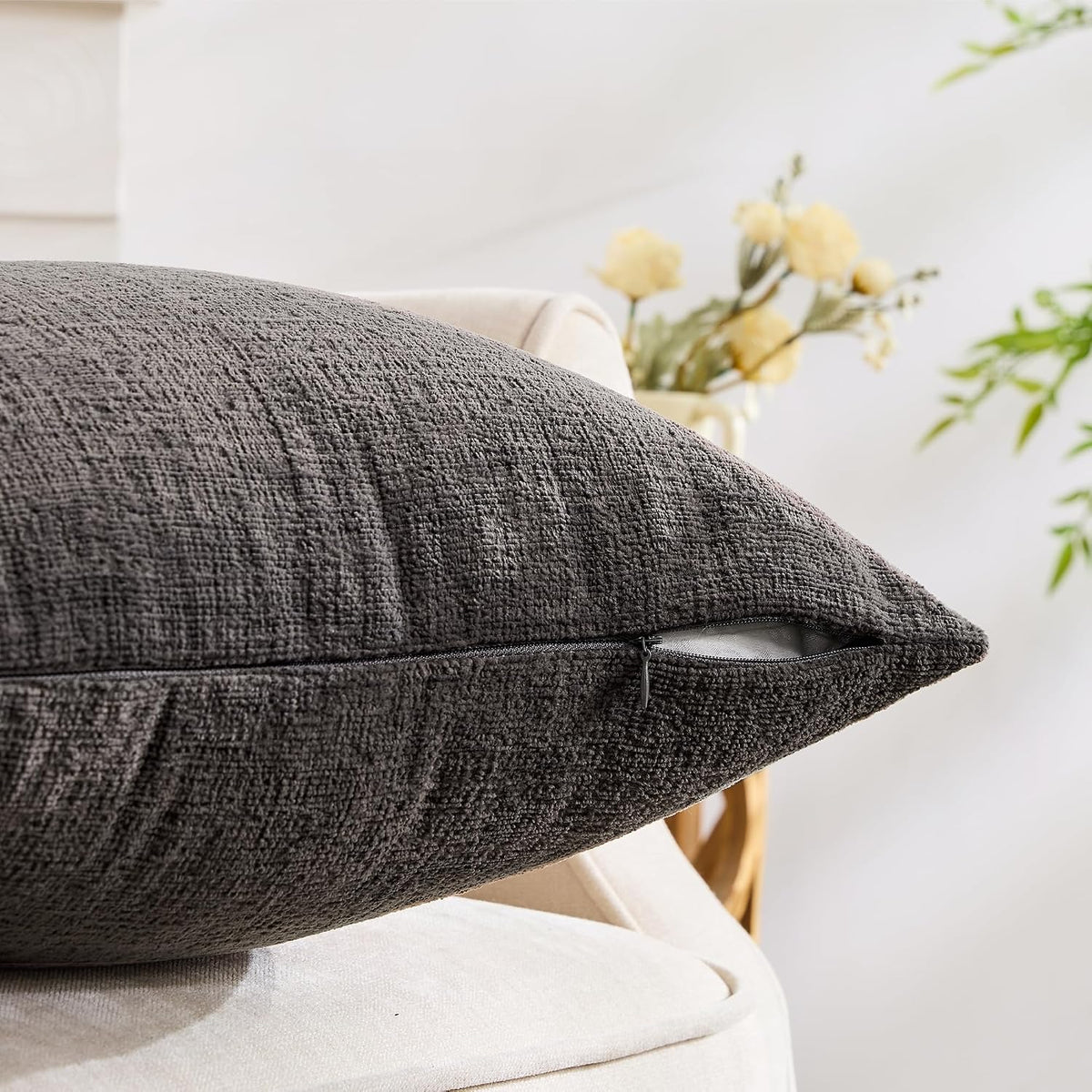 20"L x 12"W polyester throw pillow accessories in Gray, alternate view 7