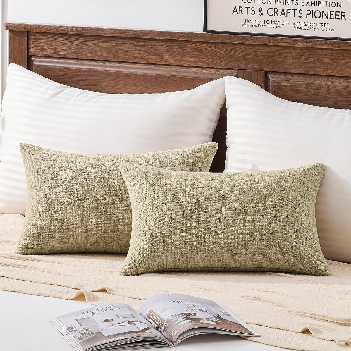 20"L x 12"W polyester throw pillow accessories in Khaki, alternate view 4