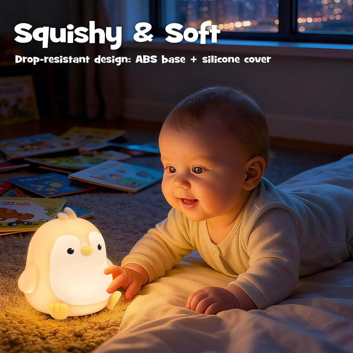 3.94"D x 5.31"W x 4.92"H silicone night lights & ambient lighting, alternate view 4