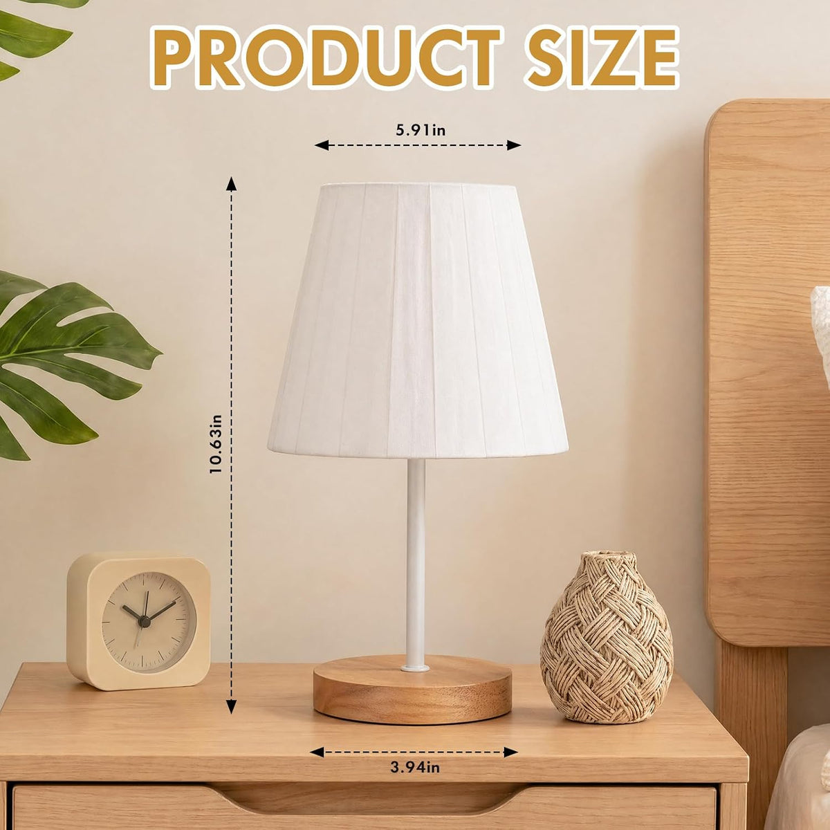 16.54"D x 12.99"W x 6.69"H wood table lamps, alternate view 2