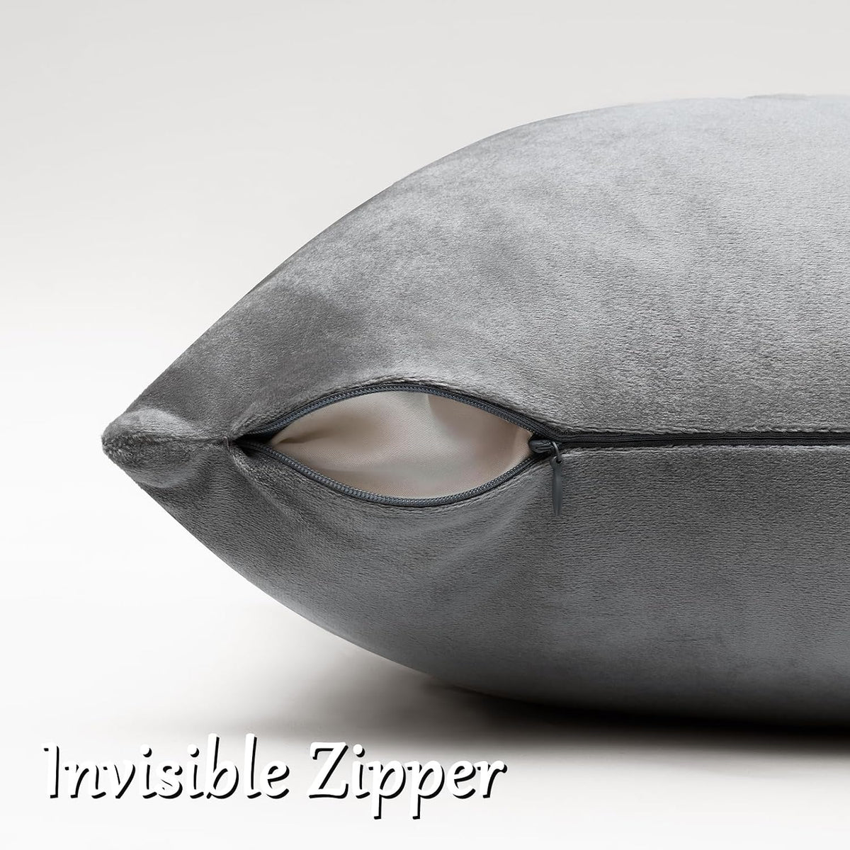 26"L x 26"W velvet throw pillow accessories in Dark Grey, alternate view 4