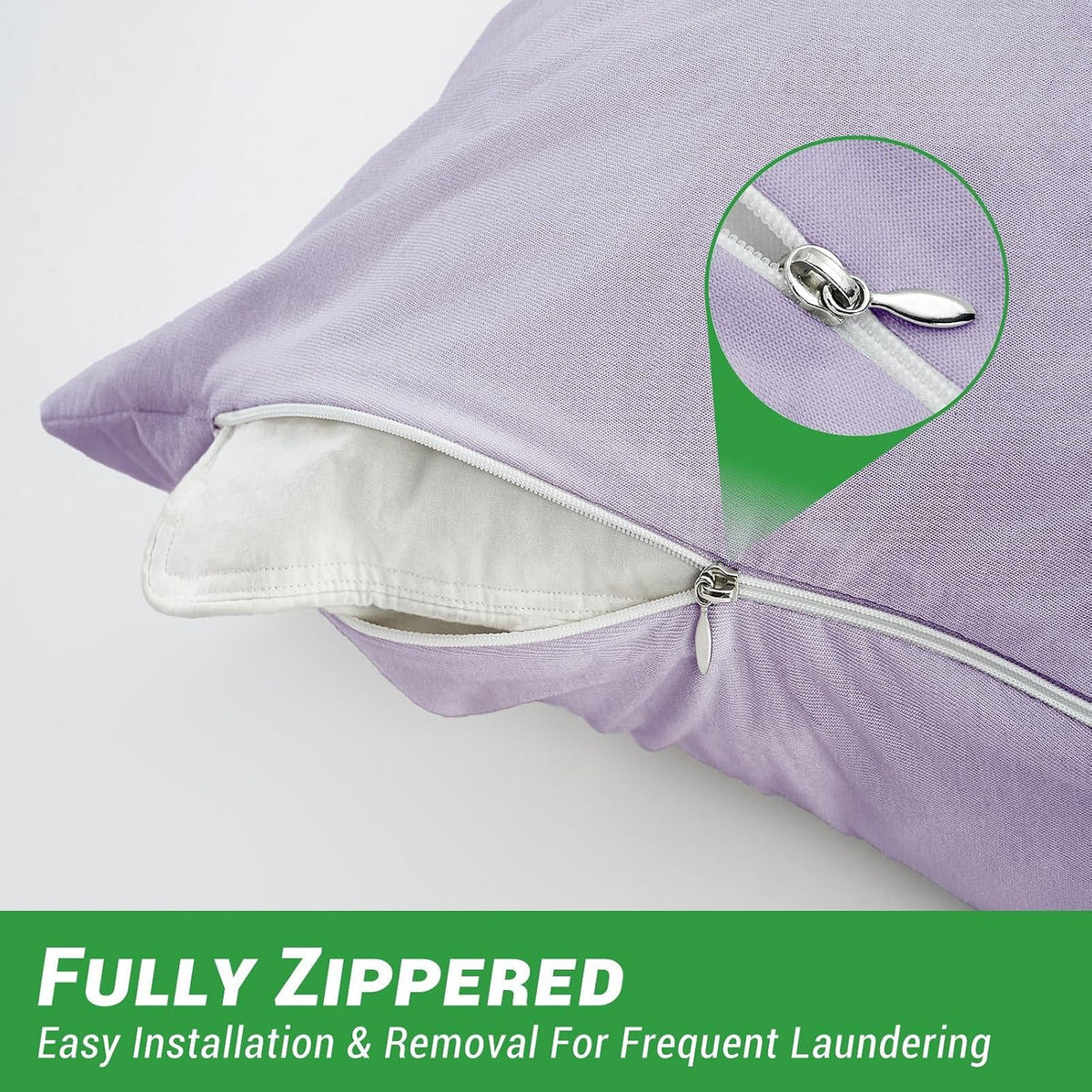 King - 4pcs pillowcases in Light Purple, alternate view 3