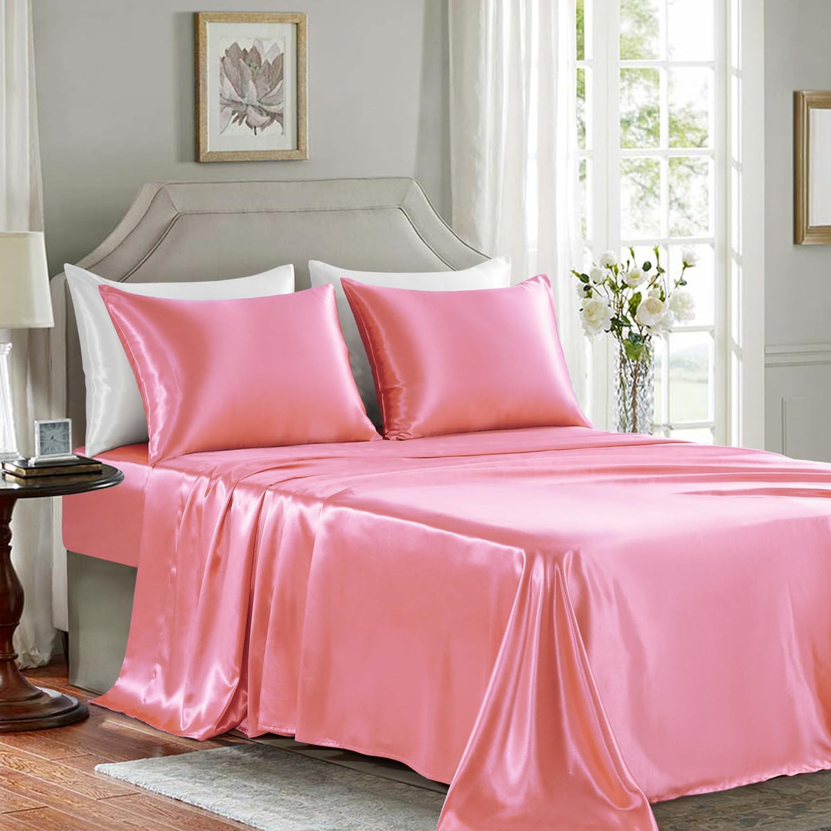King polyester bedding sets in Pink, alternate view 3