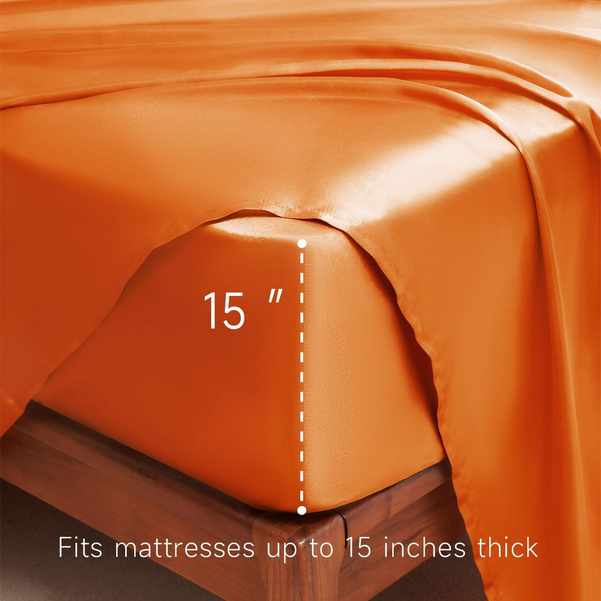 Queen(6Pc) polyester bedding sets in Burnt Orange, alternate view 6