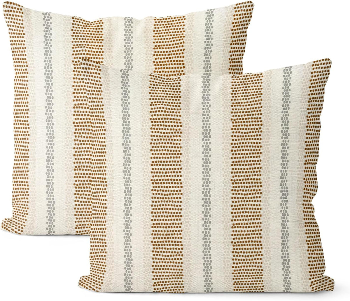 18"L x 18"W linen throw pillow accessories in Boho Brown Grey